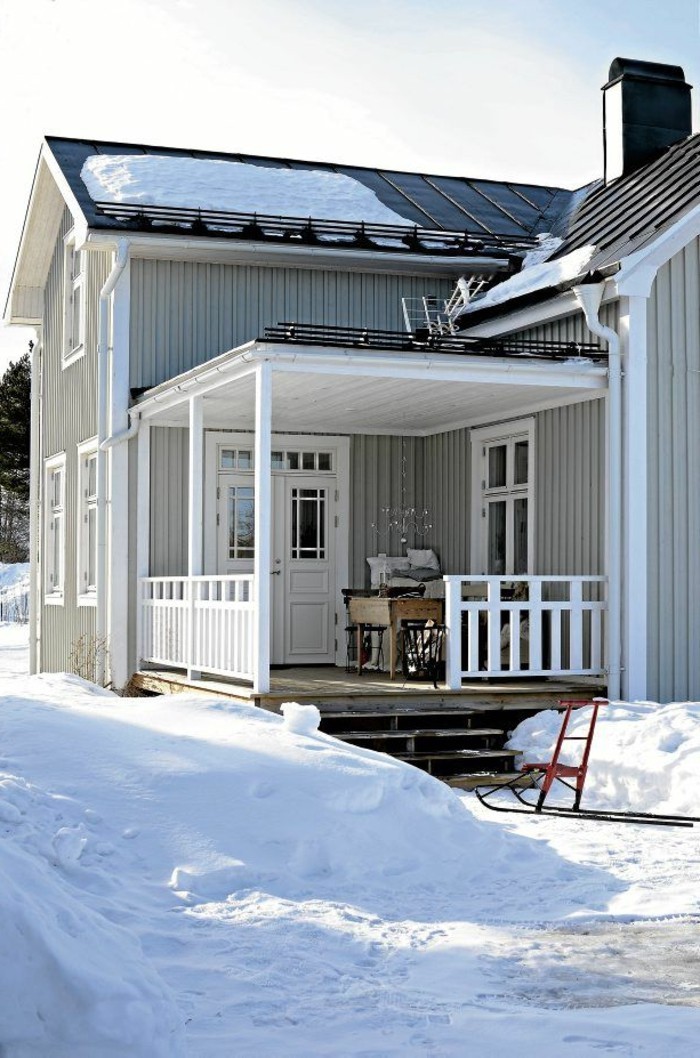 Holzhaus-amerikkalainen veranta suunnittelun-in-lumen imeytyy