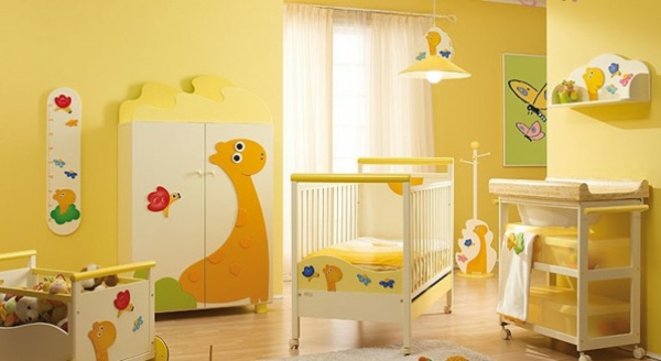 idées-avec-moderne-et-meilleur-thème-mignon-jaune-bébé-garçon-nursery-thèmes Design chambre de bébé