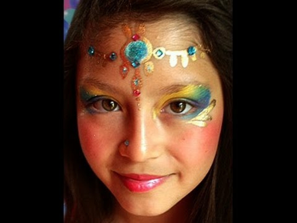 indijska-make-up-za-moja djevojka-vrlo-lijep-u-šarena-svijetle boje