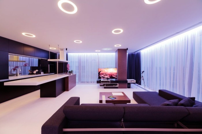 έμμεσο φωτισμό-in-the-room-οροφής-σύγχρονο-καθιστικό