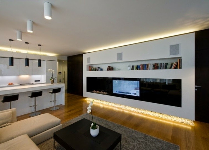 indirekt világítás-mennyezeti saját build-vonzó-nappali