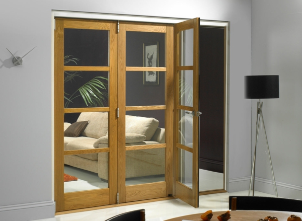 פנים דלתות זכוכית-עם-עץ מסגרת-מודרנית-עיצוב-על-the-בפנים