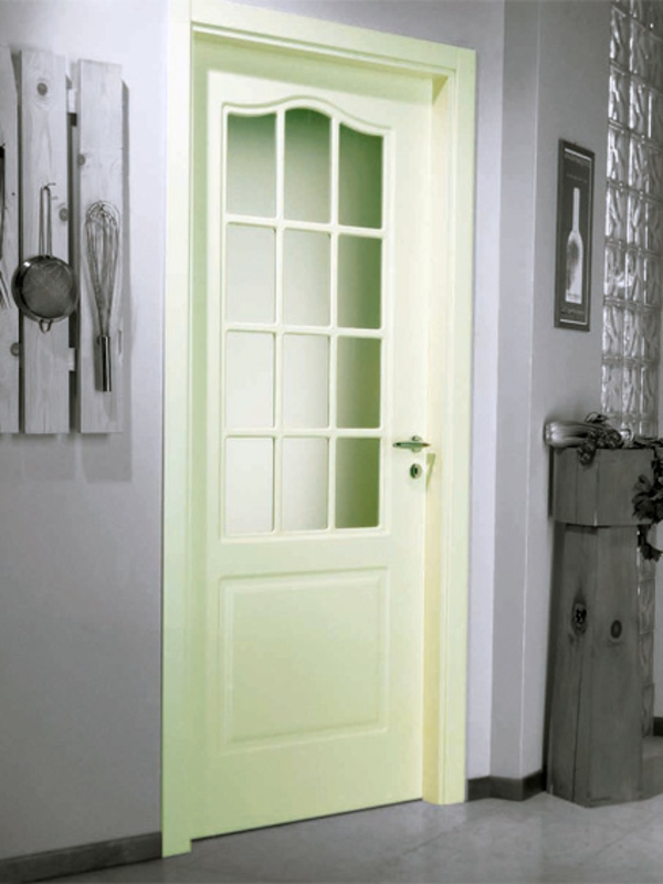 室内门 - 玻璃 - 浅绿色 - 用于厨房