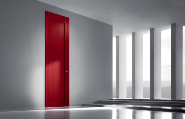 интериорни врати, червени и модерен дизайн-за най-закрито