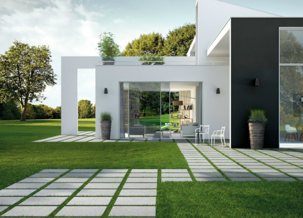 mielenkiintoinen minimalistinen arkkitehtuuri puutarha iso