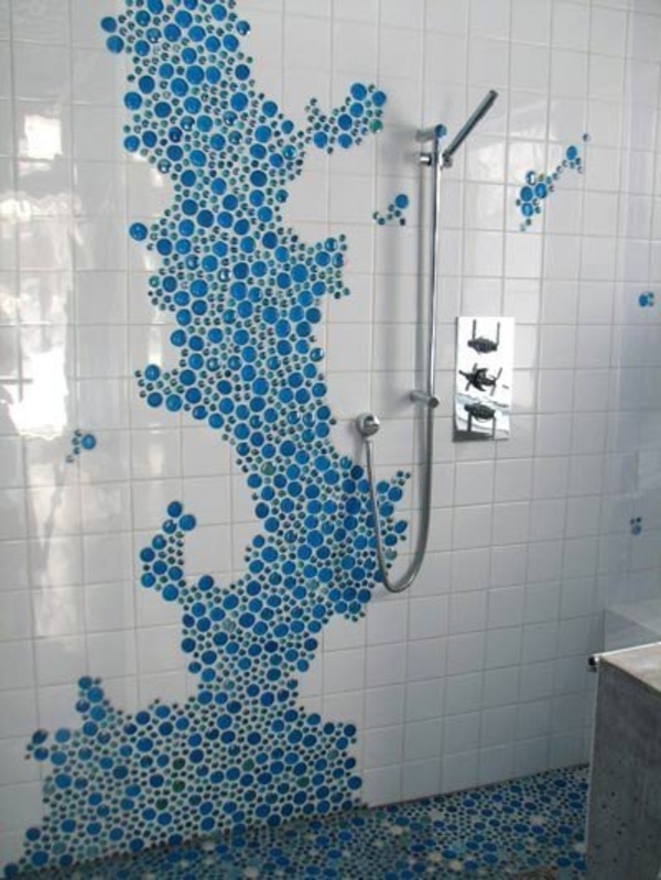 有趣的墙壁装饰泻湖现代浴室瓷砖