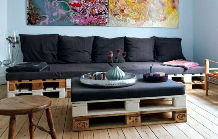 מעניין-יצירתי-מודל-ספה-מ-אירו משטחים-ב-סלון