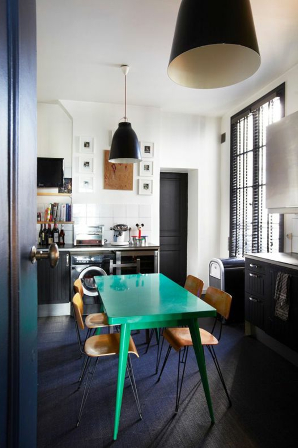 sisustussuunnitteluyrityksen-ideoita design-ruokasali huonekalut -wohnideen-vihreä-ruokapöytä