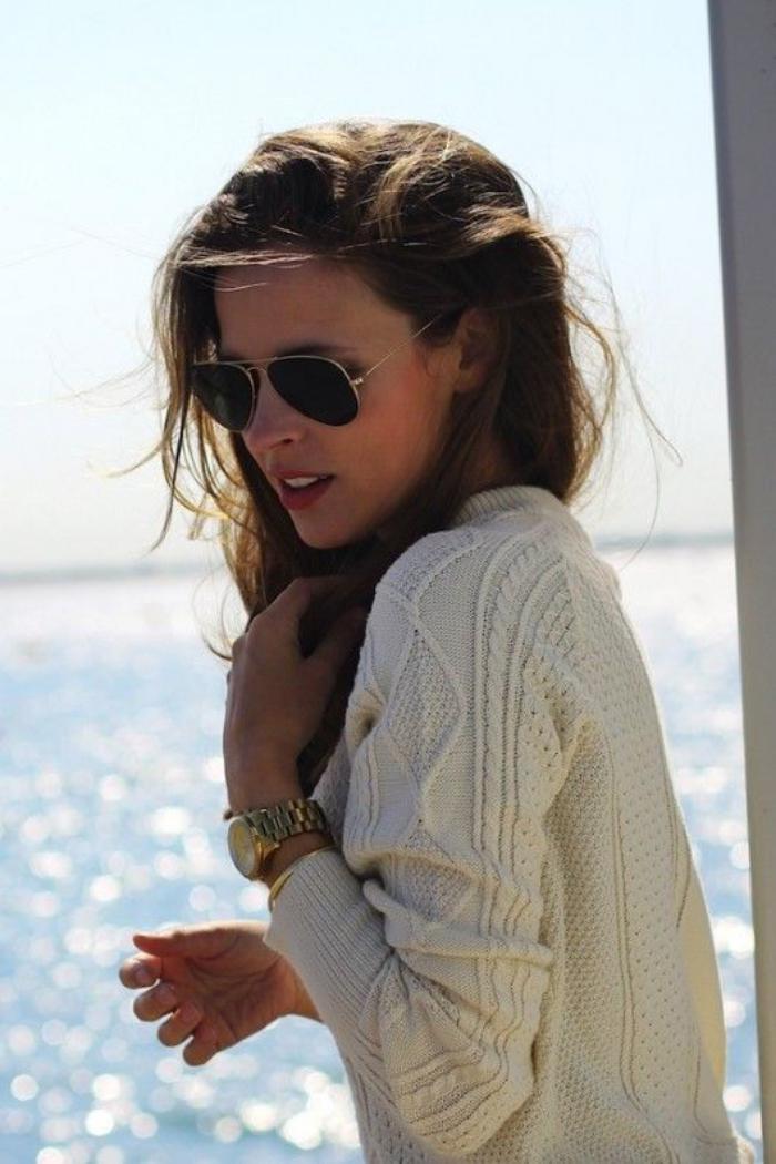 Irlandaise couleur beige pull-pour-femmes-belle-tricot