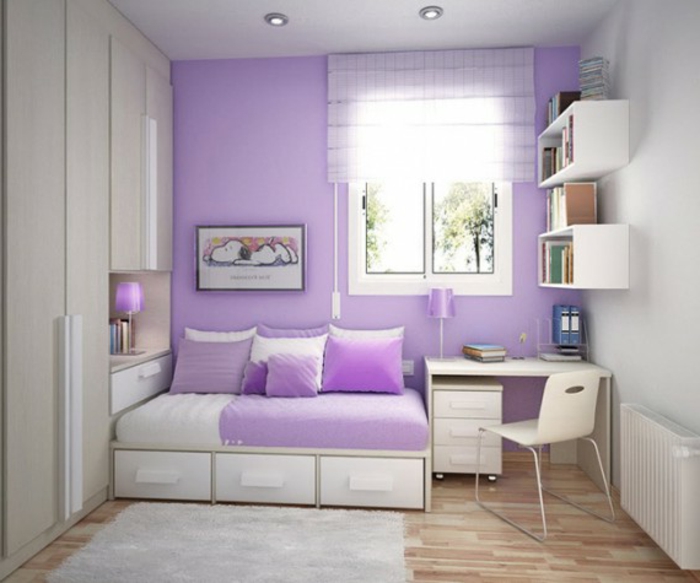 dormitorio juvenil de pintura ideas de la pared de color lavanda