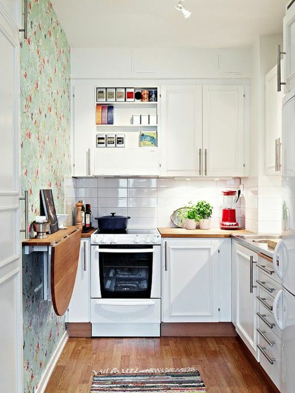 小厨房集设计厨房生活保障的想法，厨房的设计折叠桌现代wohnideen折叠表木