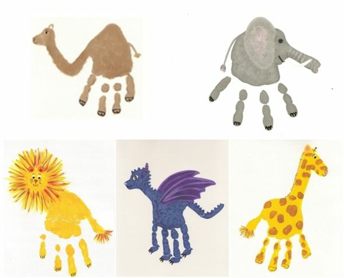 גמל, פיל, אריה, דרקון, ג 'ירפה - תמונות טביעות אצבע