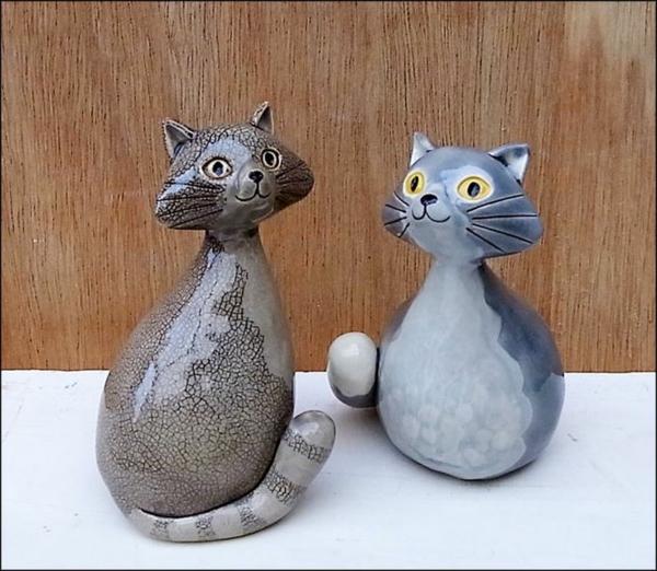 बिल्ली आंकड़े के- चीनी मिट्टी-दो मित्र
