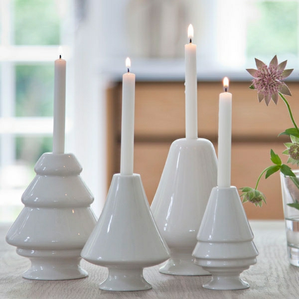 bougies Stander blanc mini-super-grand-déco-articles