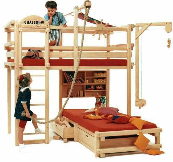 lasten sängyt - itse rakentaa-lapset-pelit - vaatekaappi ja köysi