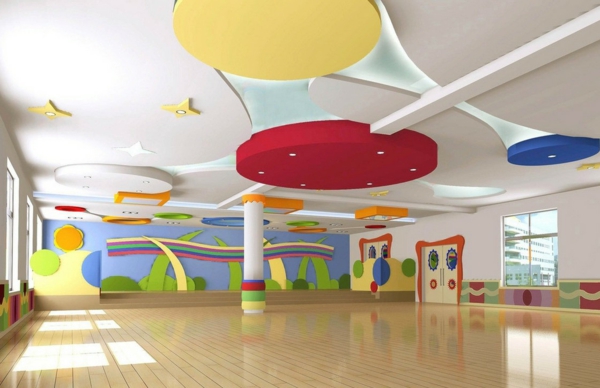 幼儿园内，多彩-口音-AN-DER-房间天花板