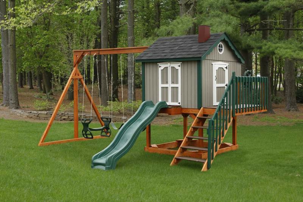 बच्चों के खेल का मैदान-बगीचे स्विंग और स्लाइड