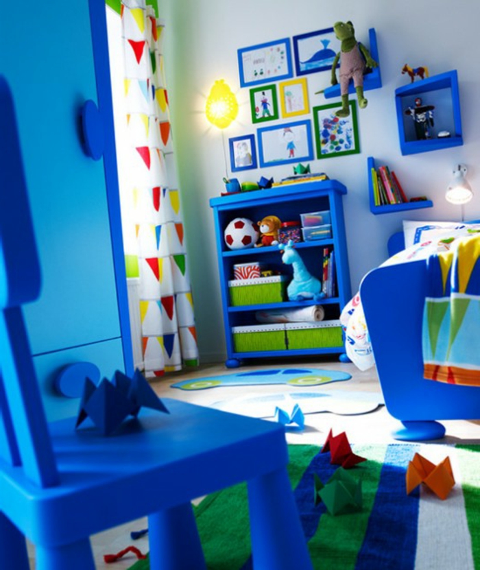 幼儿园的想法，年轻人卧室家具蓝领