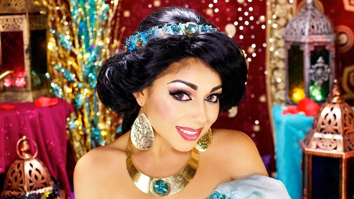 Jasmine hercegnő a rajzfilm Aladine gyönyörű make-up - gyermekkori hősök jelmez