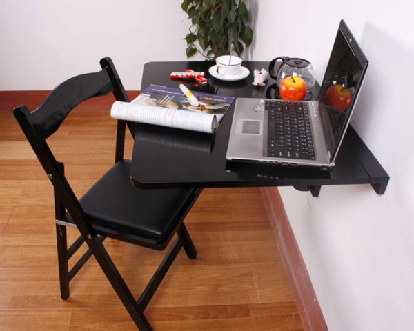折叠桌子 - 木凉爽空间节省 - 想法为公寓折叠桌为墙壁