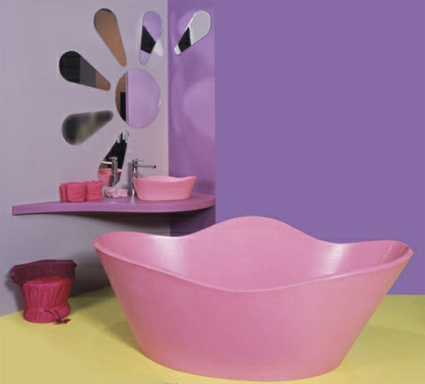 छोटे-स्नान-अलग-गुलाबी रंग-जर्जर-ठाठ