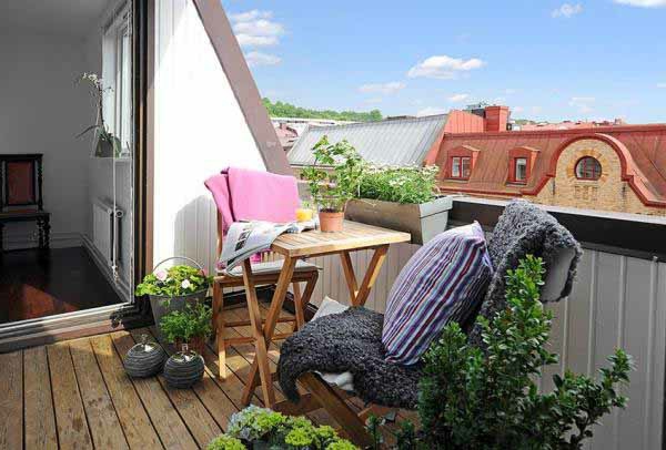 सुंदर छत-साथ-आधुनिक फर्नीचर सेट - छोटे