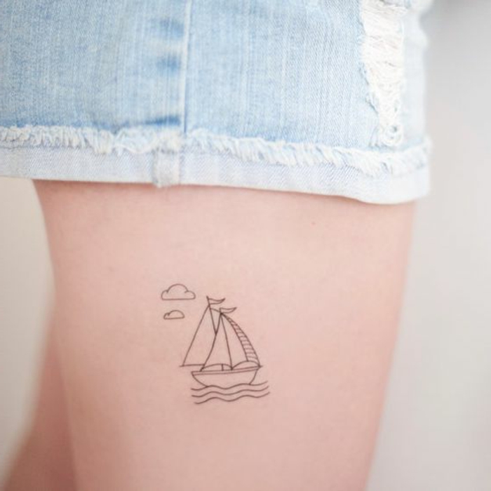 tatuointi ideoita pieni tatuointi venelaivalla reidet wolden meriveden hyvä idea