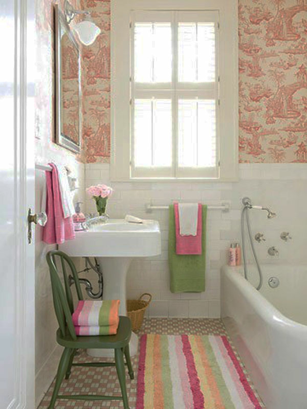 קטן אופנה, אמבטיה, אפרסק צבע - טפט יפה