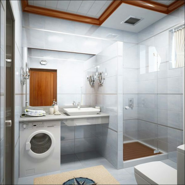 חדר אמבטיה קטן - תוכנית - רעיון - קירות לבנים