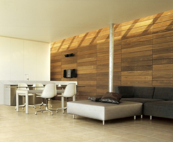 δημιουργική-μοντέλο-σαλόνι-μπεζ-design-προφορά τοίχο από ξύλο