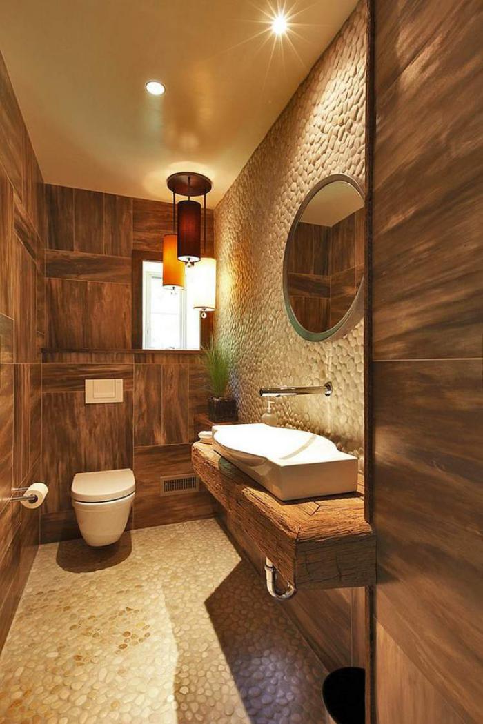 घर-बाथरूम-डिजाइन लकड़ी बेसिन सांत्वना