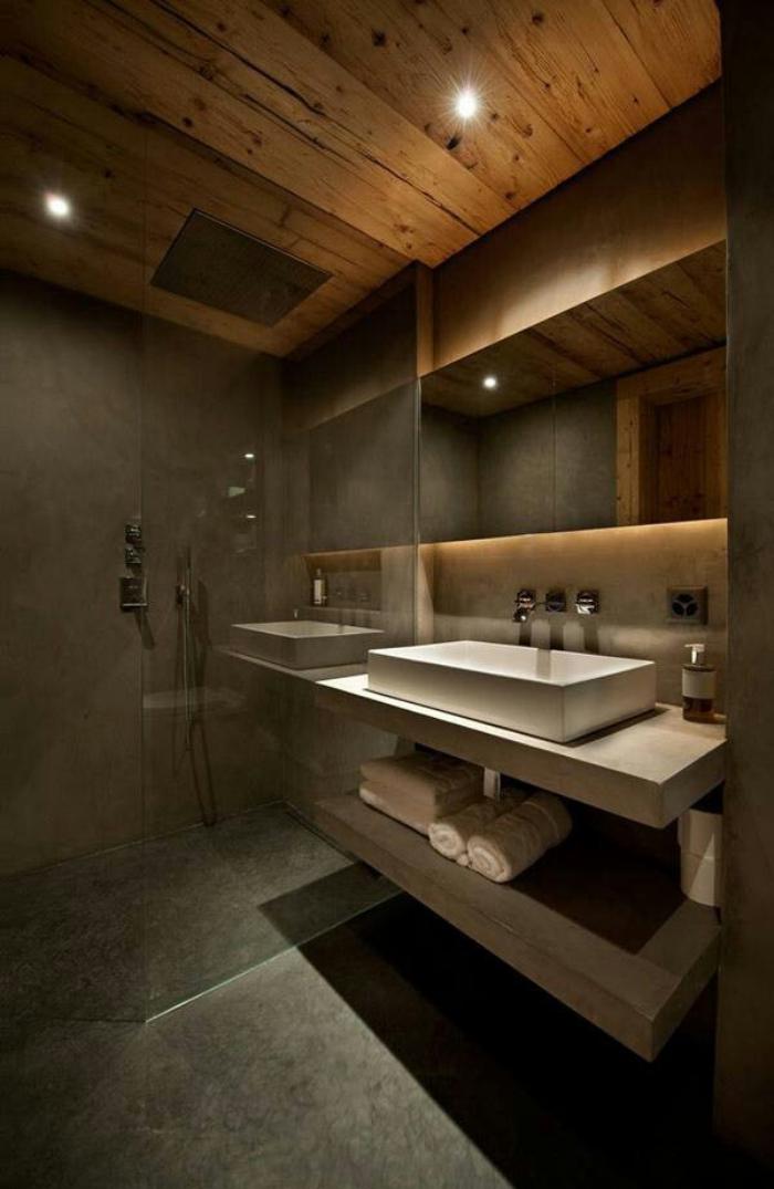 房子的浴室，现代与-A-玻璃DISCH舱
