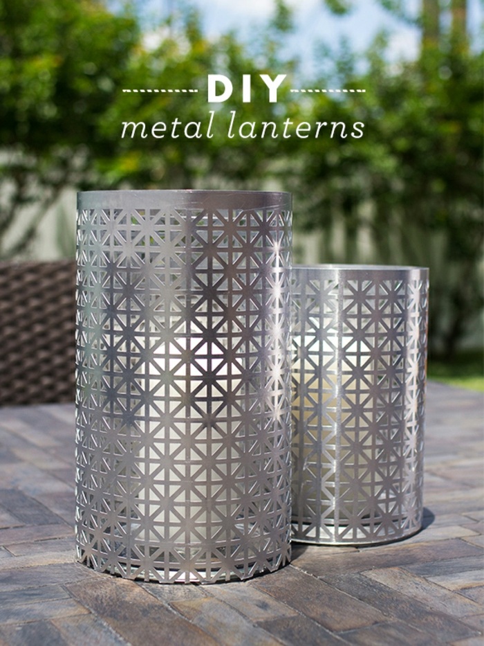 dartendeko，与几何图形的金属灯笼，桌装饰，白色蜡烛
