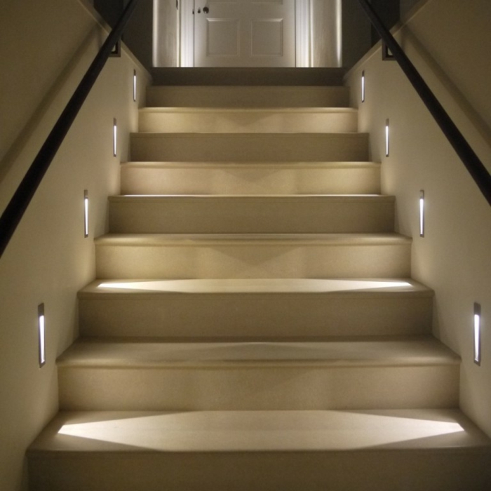 iluminación de la escalera llevado y elegante-equipos-de color beige