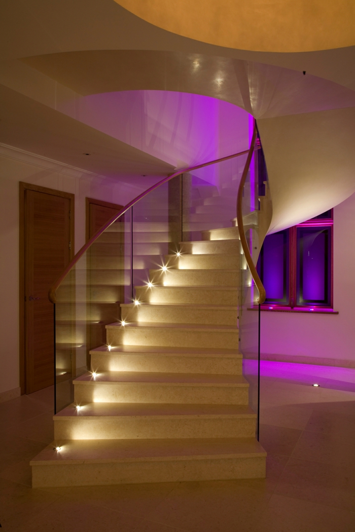 escalera de iluminación llevado-amarillo-escaleras-rosa-luz