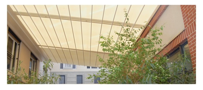 نسيج للطي حماية سقف التظليل الشمس لاينر-العريشة-المظلة الحديثة
