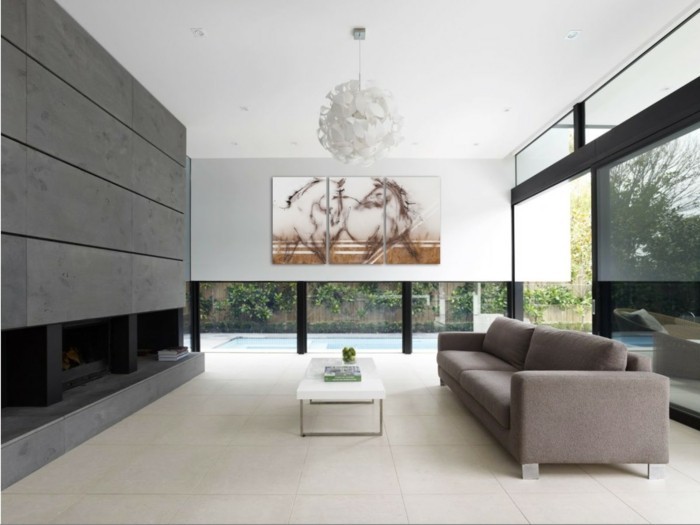 toile image cheval de luxe-salon-foyer-verre-Wande simple, mise en place