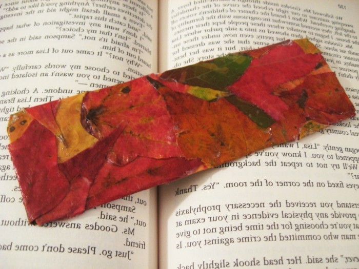 बुकमार्क-स्टाइलर के साथ ही पतझड़ को सजाने leaf-