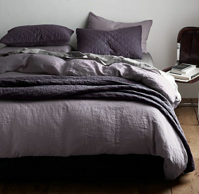 ropa de cama de color púrpura almohada de satén elegante