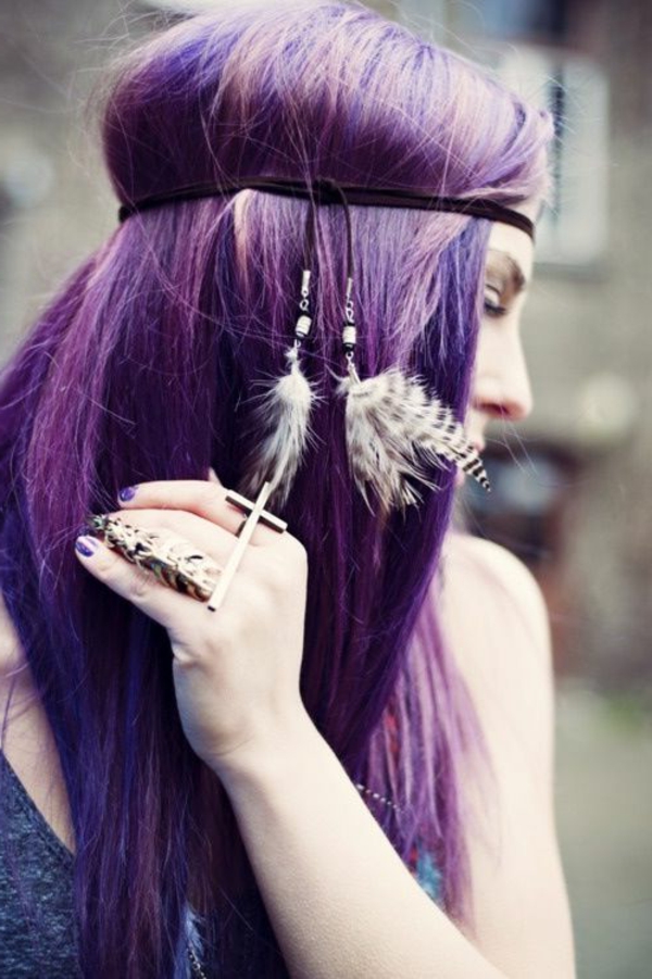 紫色头发装饰弹簧