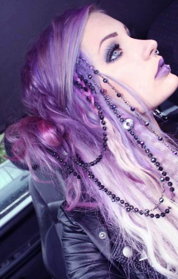 cabello púrpura extravagante mirada - gran mirada