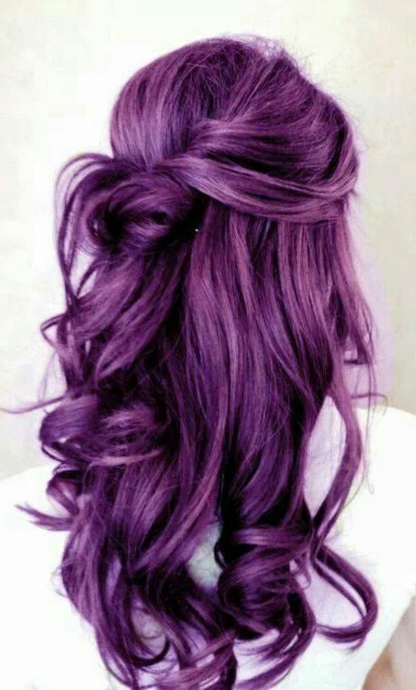 紫色卷发 - 美丽的卷发 - 美丽的外观