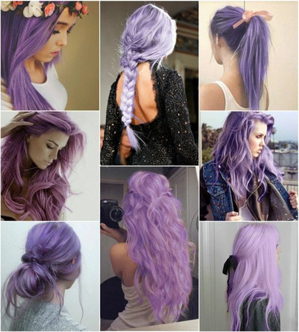 μοβ-μαλλιά-πολλά-hairstyles - πολύ ενδιαφέρουσα