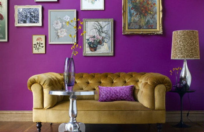 紫色壁纸，许多图像到墙式