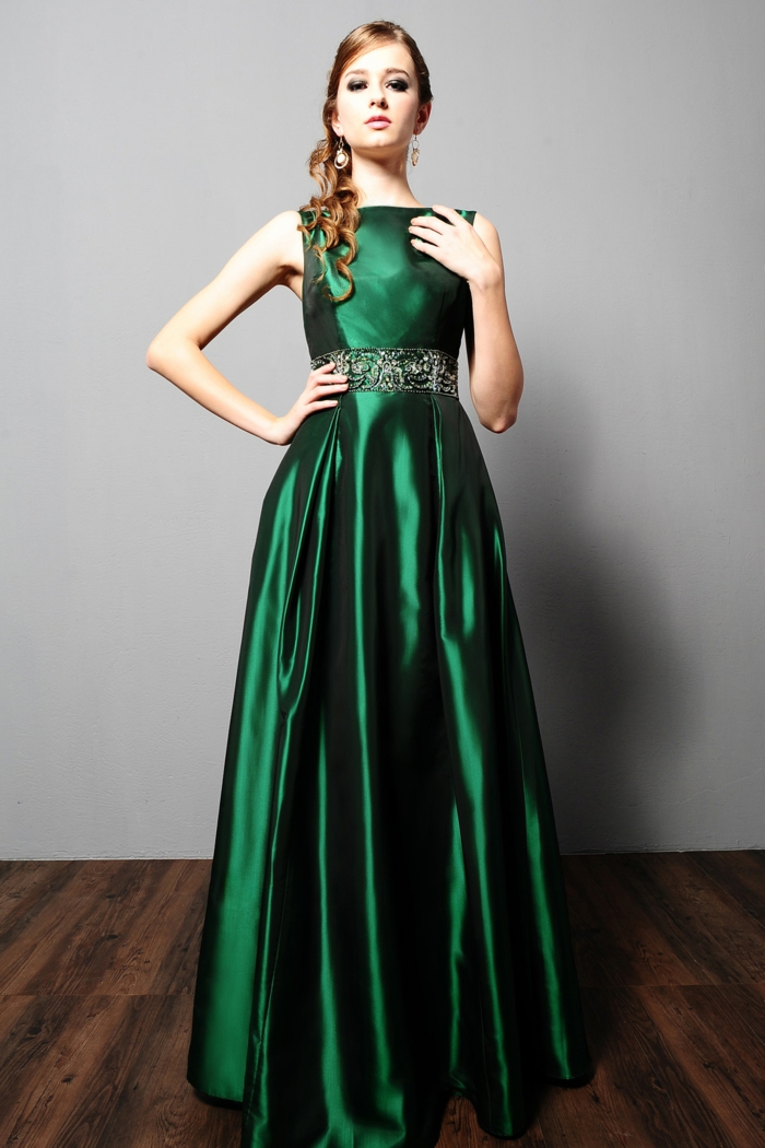 soirée de luxe robe vert-design