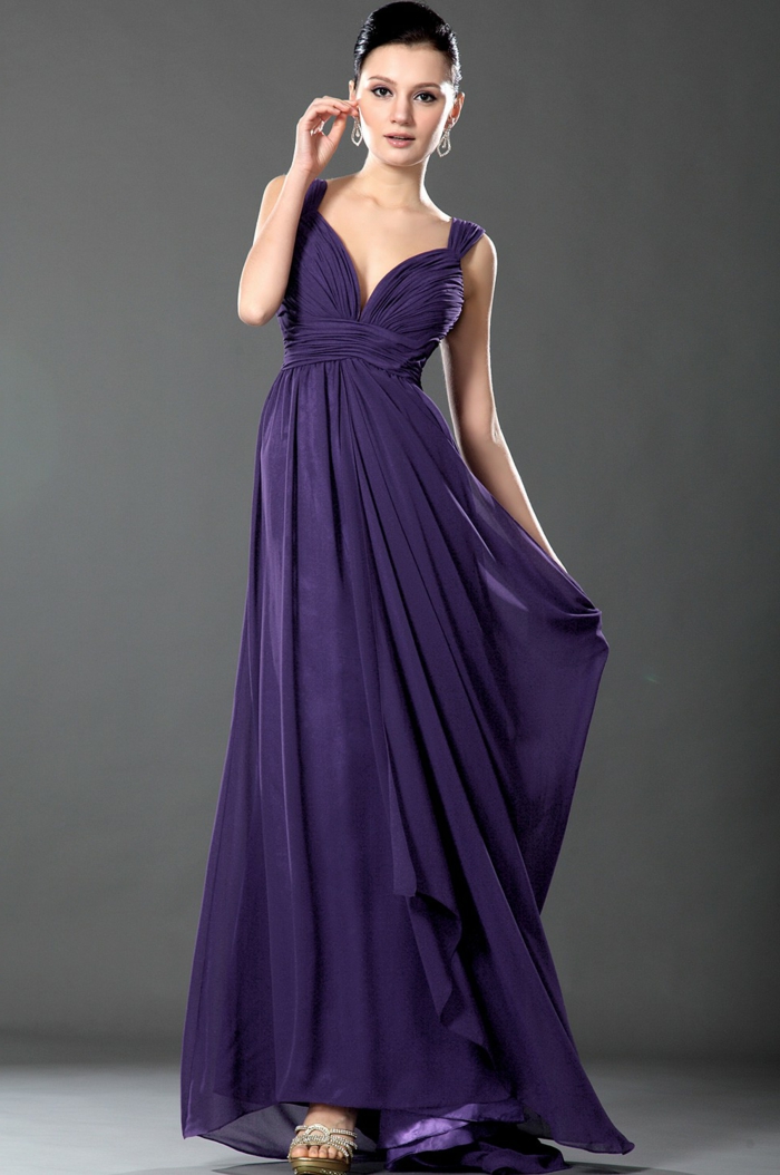 soirée de luxe robe-modèle en violet