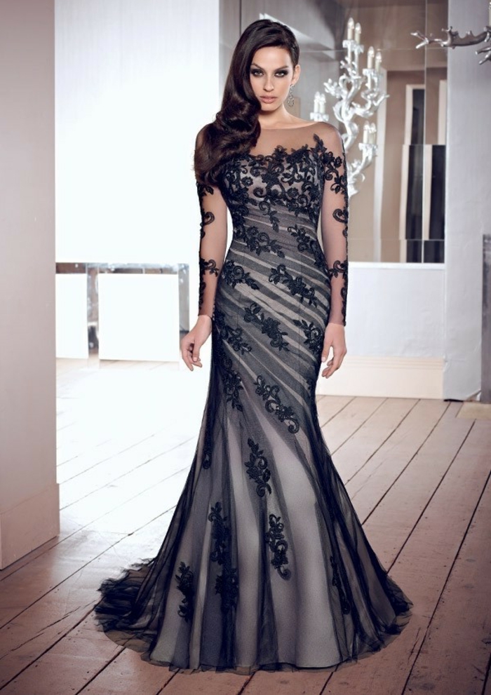 soirée de luxe robe noir-design