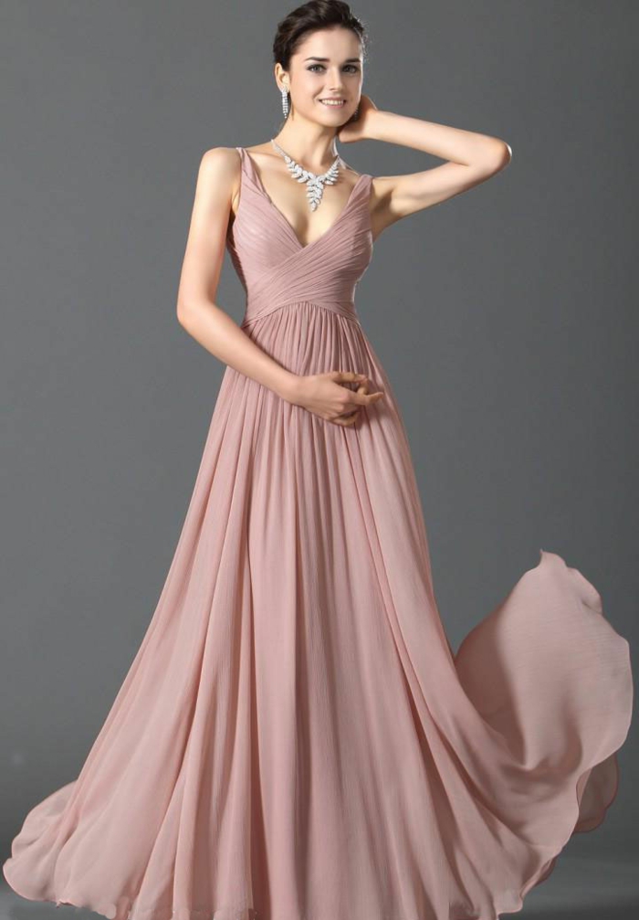 soirée de luxe robe-belle-rose-modèle