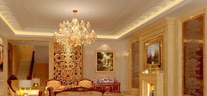 luxe-salon-intéressant lustre