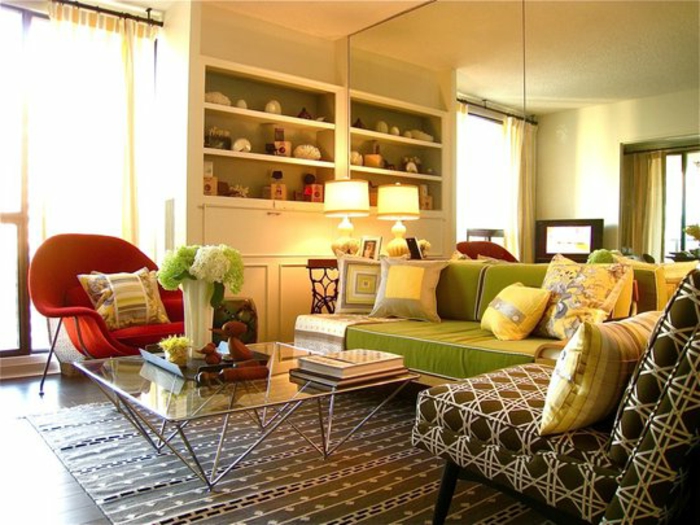 magnolia de color hermoso-muebles-de-gran-sala de estar